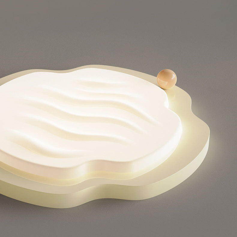 مصباح سقف LED مدمج بتصميم البسكويت الكريمي النوردي الحديث من مادة PVC لغرفة النوم