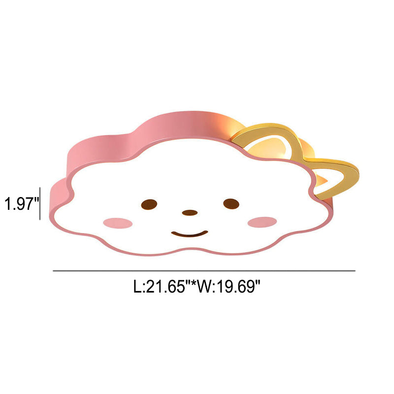 Cartoon Creative Clouds Cat Ears LED Flush Mount Ceiling Light
