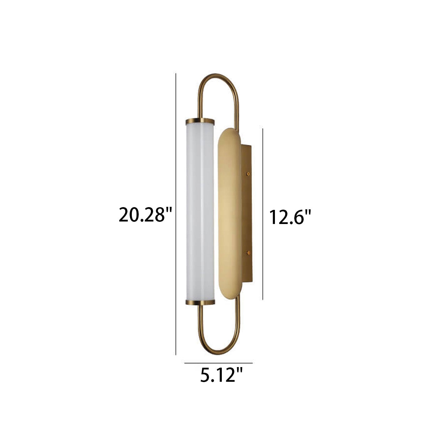 Modern Light Luxury Column Curved Arm LED Wall Sconce Lamp