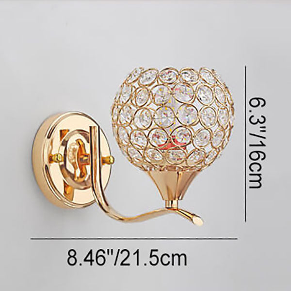 Contemporary Creative Crystal Ball 1- Light Wall Sconce Lamp For Living Room