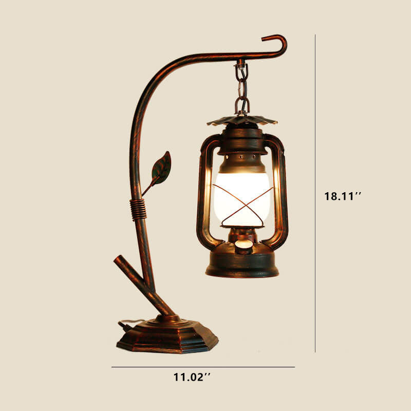 Vintage Antique Kerosene Lamp 1-Light Table Lamp