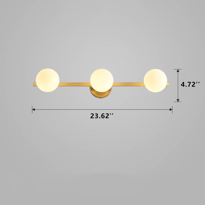 Modern Copper Glass Globe 3/4 Light Mirror Front Light