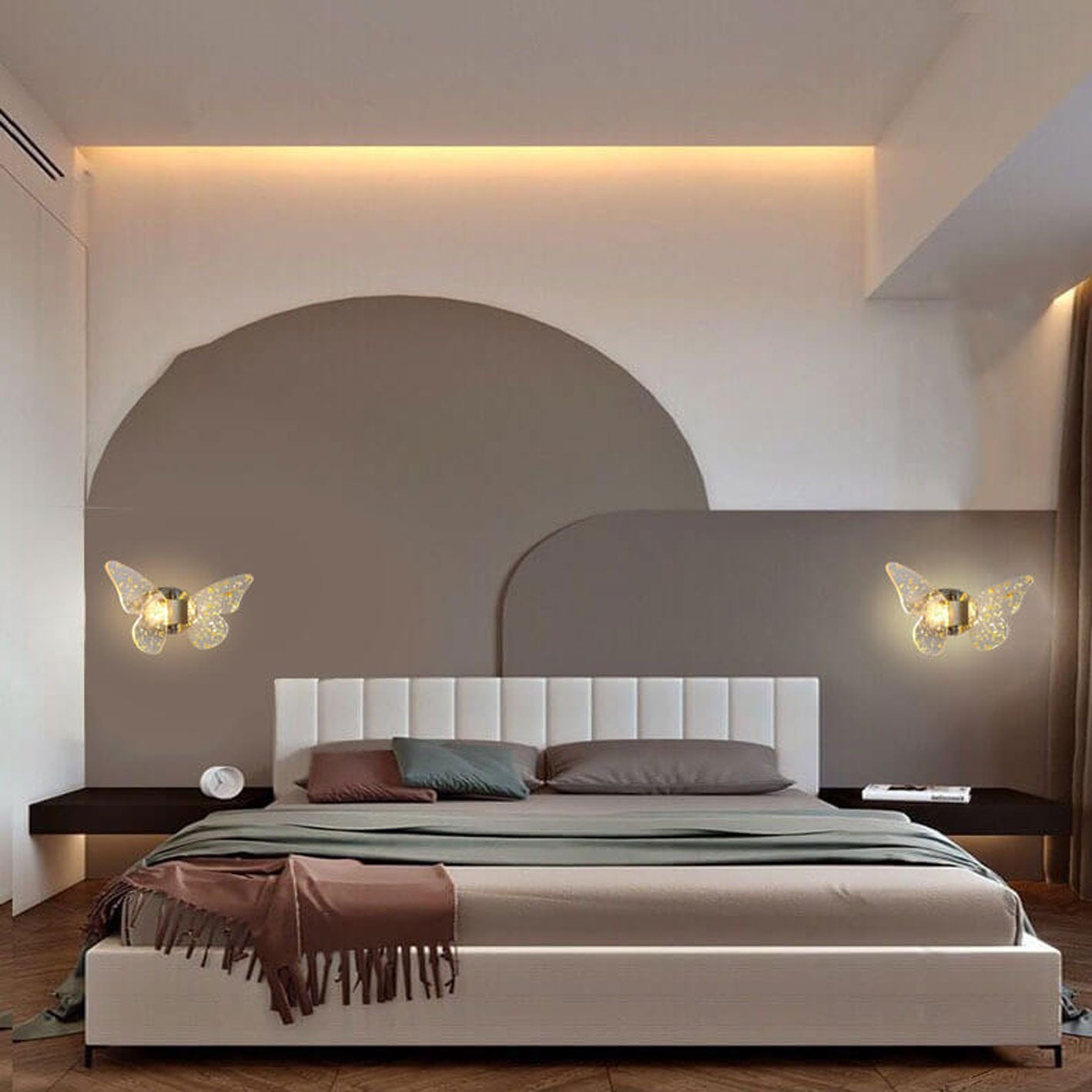 Modern Creative Gold Foil Acrylic Butterfly LED Wall Sconce Lamp