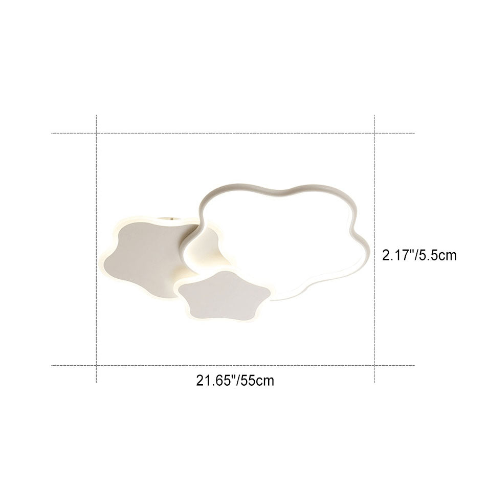 Contemporary Creative Geometric Flower Shape Pentagram Acrylic LED Flush Mount Ceiling Light For Bedroom