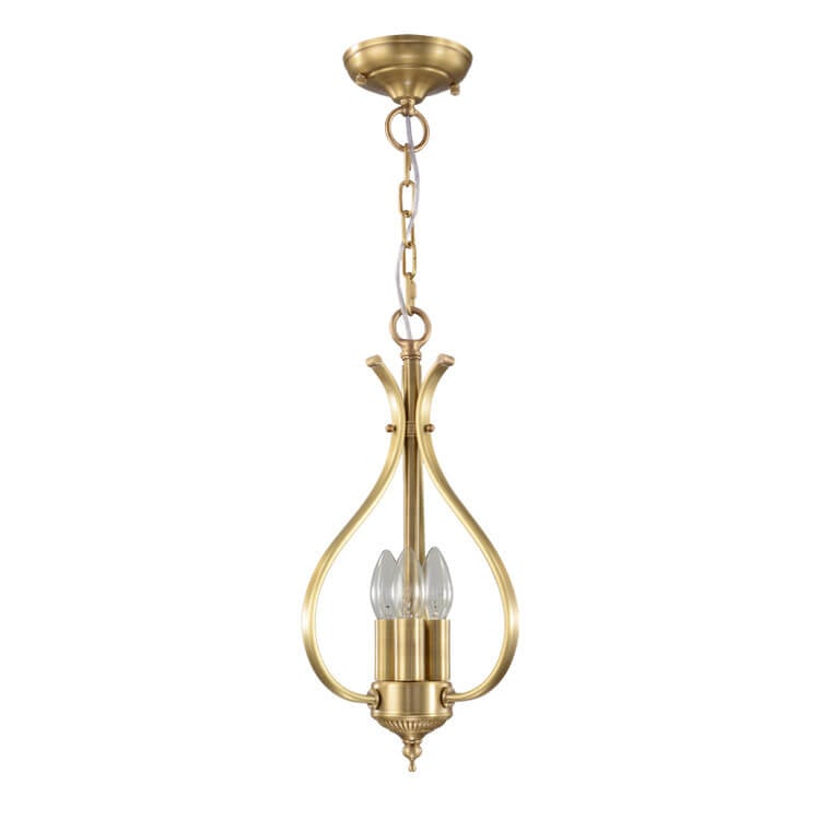 Vintage Brass Oval Shape 3/5 Light Chandelier