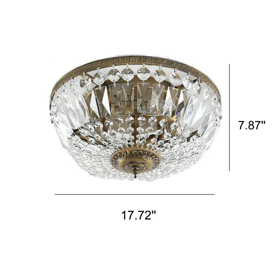 Vintage Round Crystal 4/6 Light Flush Mount Ceiling Light