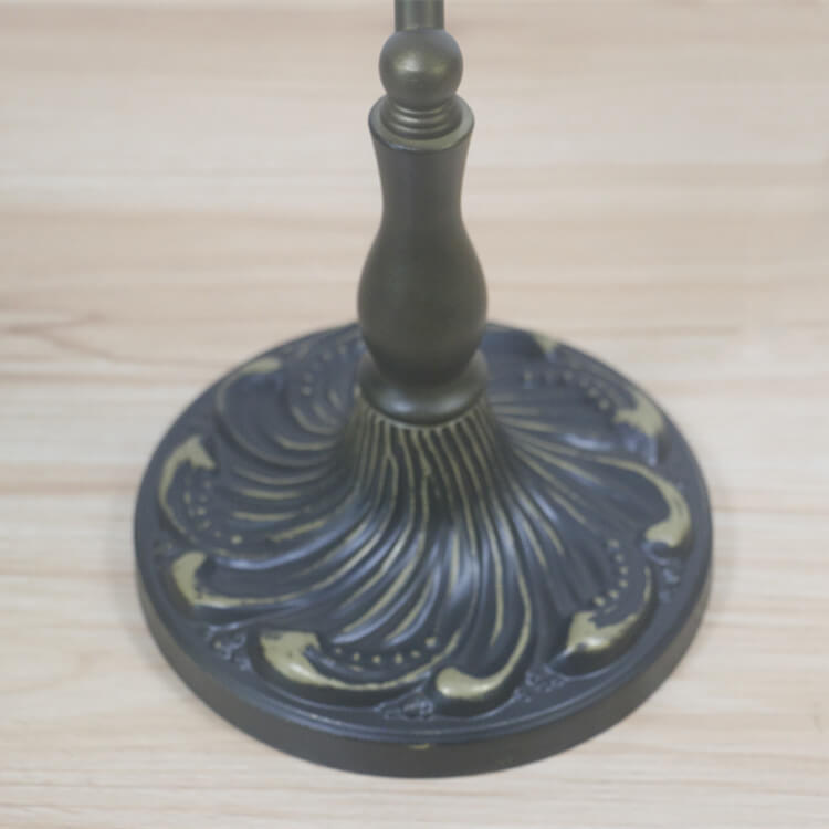 Vintage Stained Glass 1-Light Zipper Switch Table Lamp
