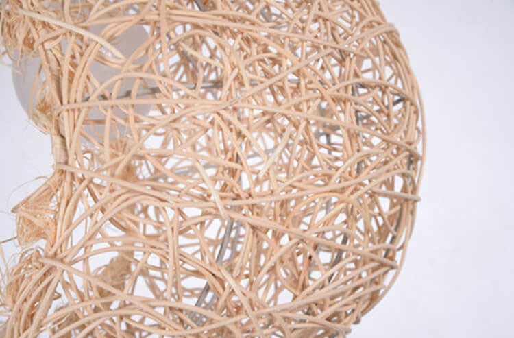 Rattan Weaving Moon Shape 1-Light Pendant Light