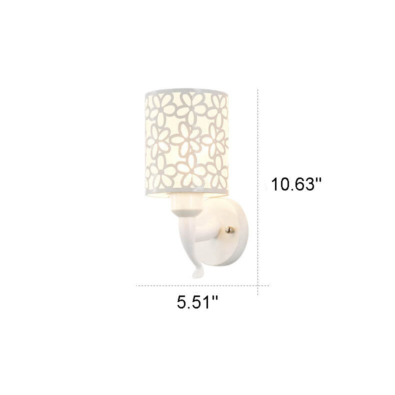 Modern Column Floral Shade 1-Light Wall Sconce Lamp