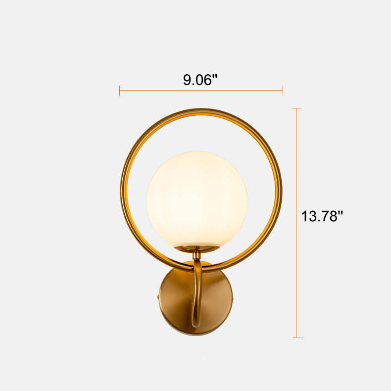 Modern Creative Circle Globe Shade 1-Light Wall Sconce Lamp