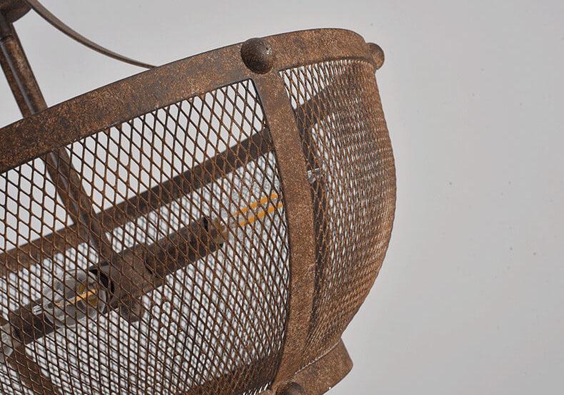 مصباح معلق على شكل وعاء من الحديد المطاوع بتصميم عتيق، مزود بمصباح واحد