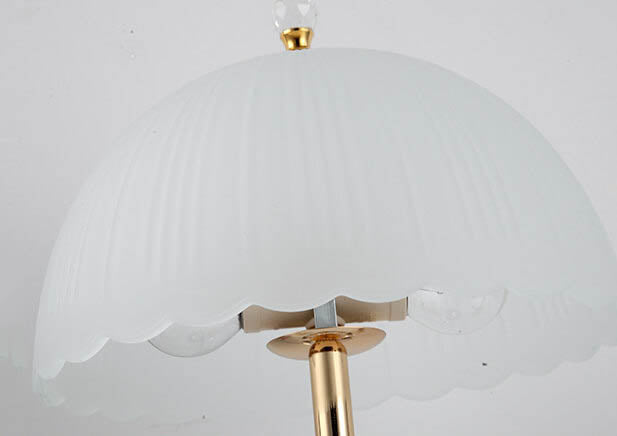 Modern European Textured Glass Dome Shade 2-Light Table Lamp