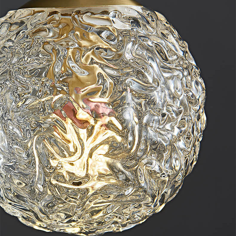 Modern Water Pattern Crystal Globe Ball 1-Light Ceiling Light