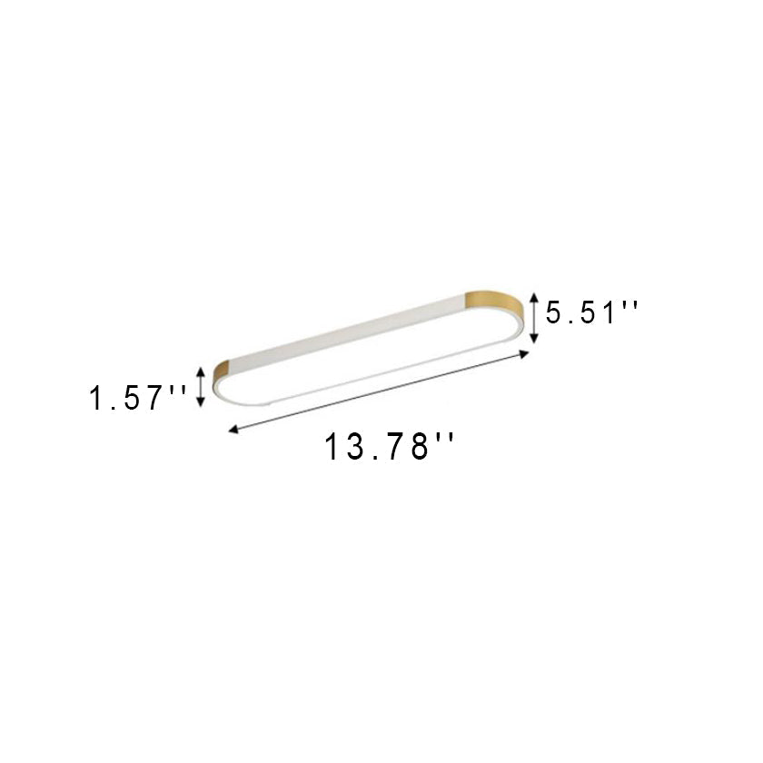 Modern Minimalist Rectangular Ring LED Flush Mount Ceiling Light