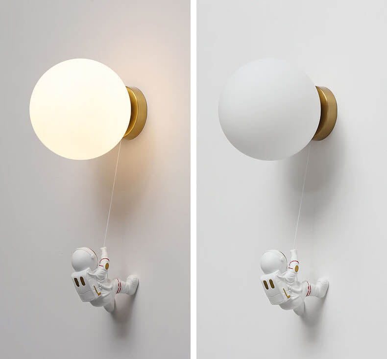 Creative Moon Astronaut 1-Light LED Wall Sconce Lamp
