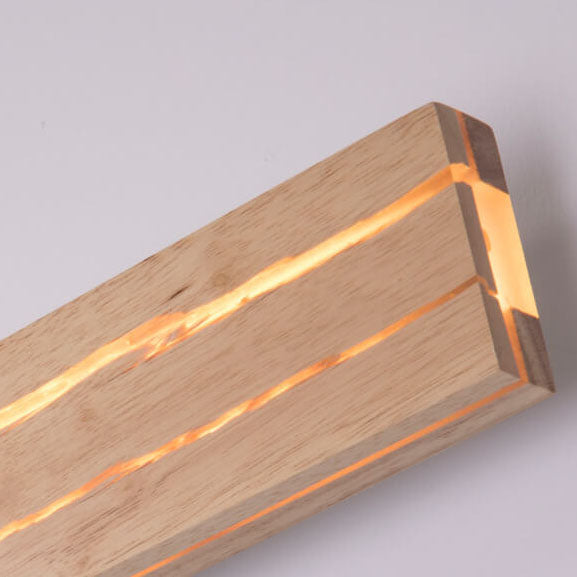 Modern Creative Crackle Wood Rectangular LED Wall Sconce Lamp