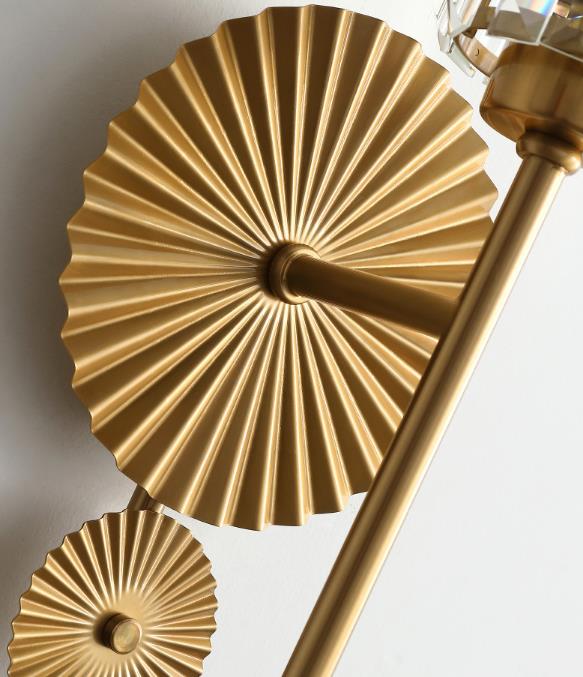 Modern Luxury Crystal Column Round Base 1-Light Wall Sconce Lamp