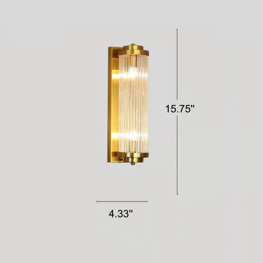 Modern Luxury Crystal Cylinder Column Rotation 2-Light Wall Sconce Lamp