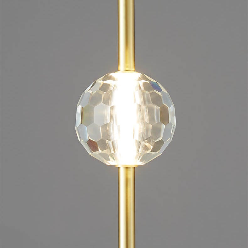 Modern Simple Copper Glass Ball Tube 1/2 Light Pendant Light