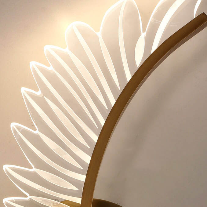 Modern Acrylic Feather Gold Copper LED Wall Sconce Lamp
