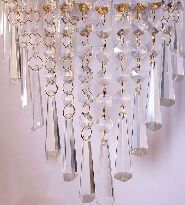 Modern Luxury Crystal Tassel 2-Light Wall Sconce Lamp