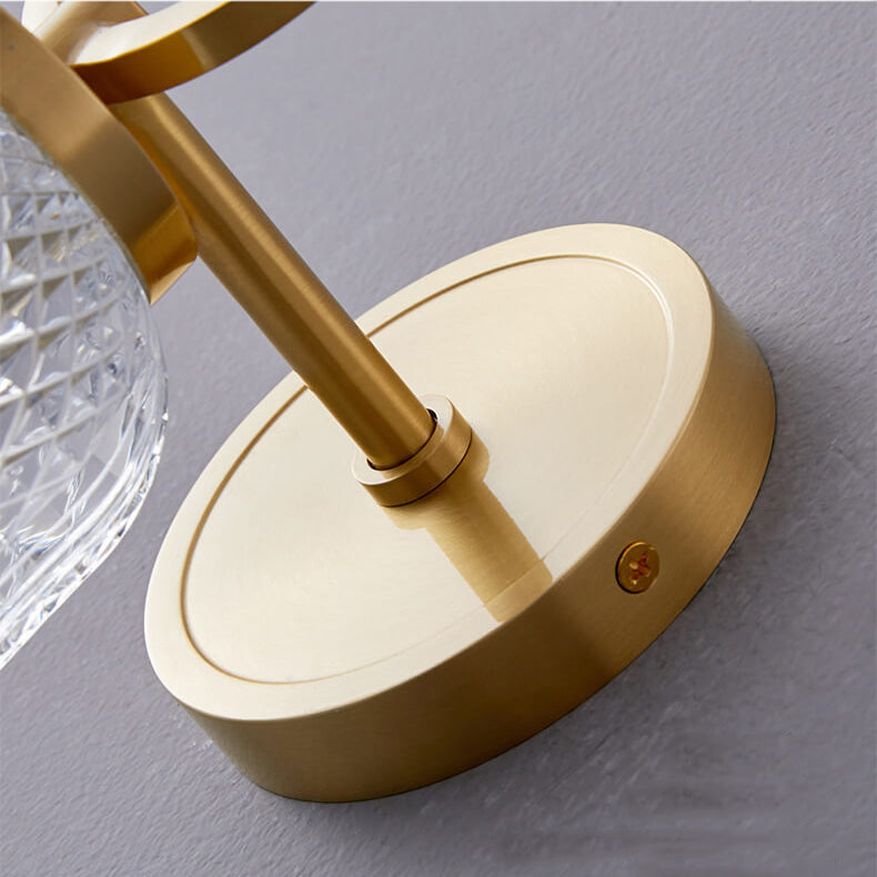 Modern Luxury Crystal Brass Hanging Ring 1-Light Wall Sconce Lamp
