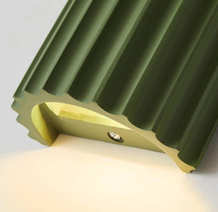Macaron Resin Striped Half Cylinder 1-Light Wall Sconce Lamp