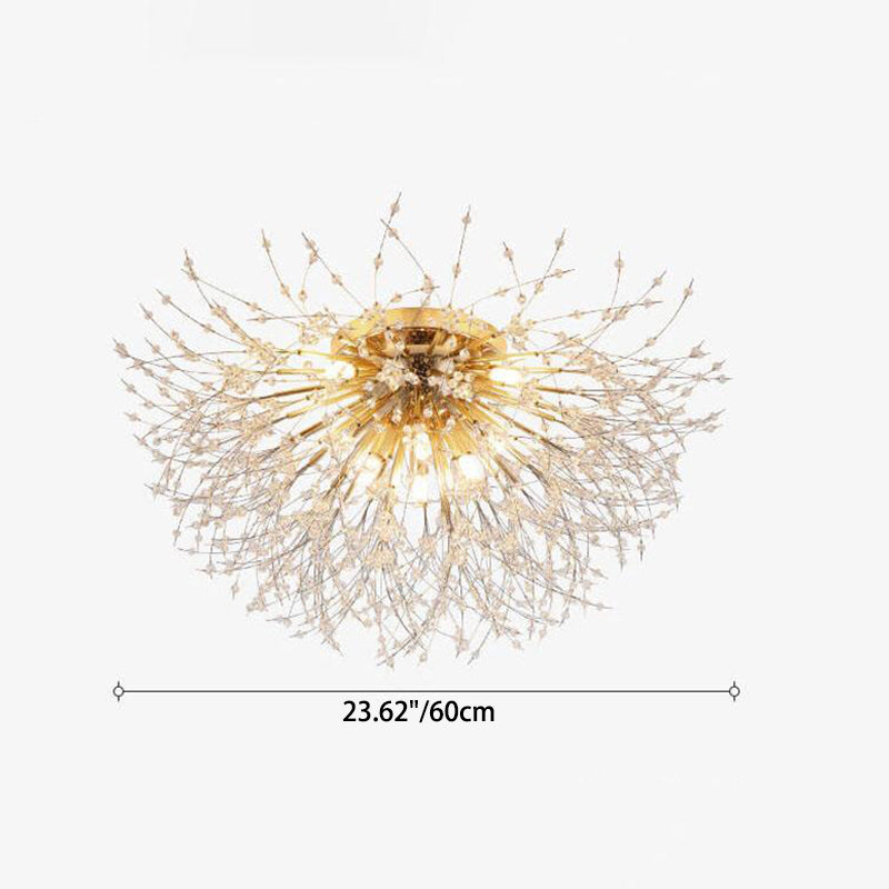 Modern Creative Dandelion Crystal 5/6/8 Light Semi-Flush Mount Ceiling Light