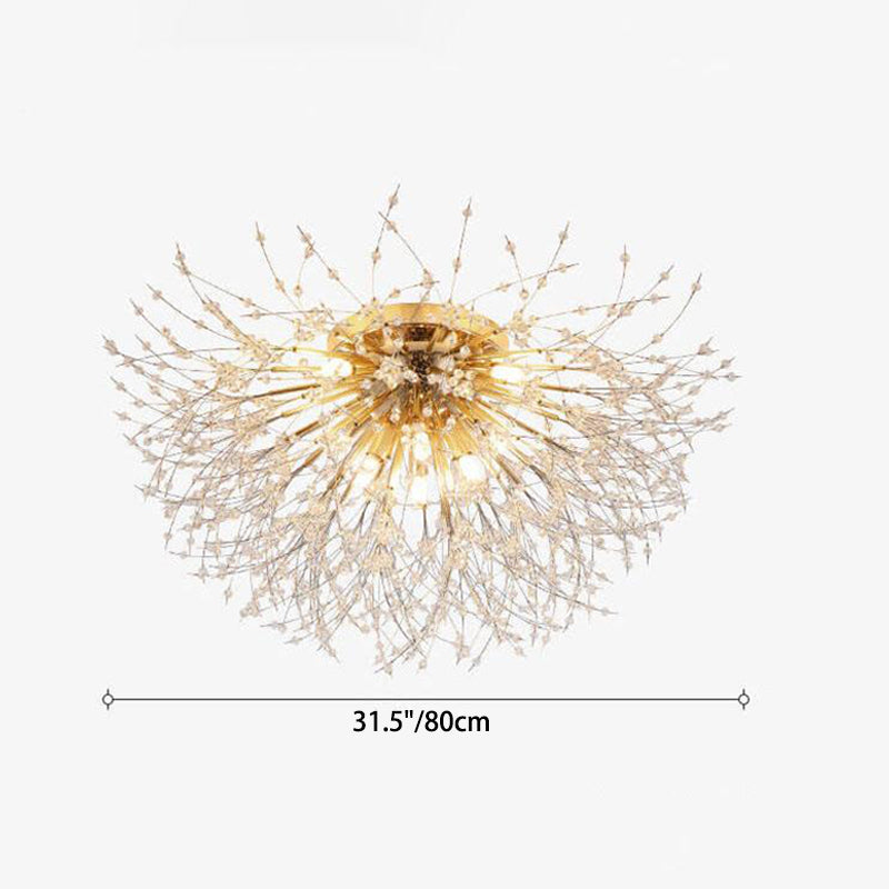 Modern Creative Dandelion Crystal 5/6/8 Light Semi-Flush Mount Ceiling Light