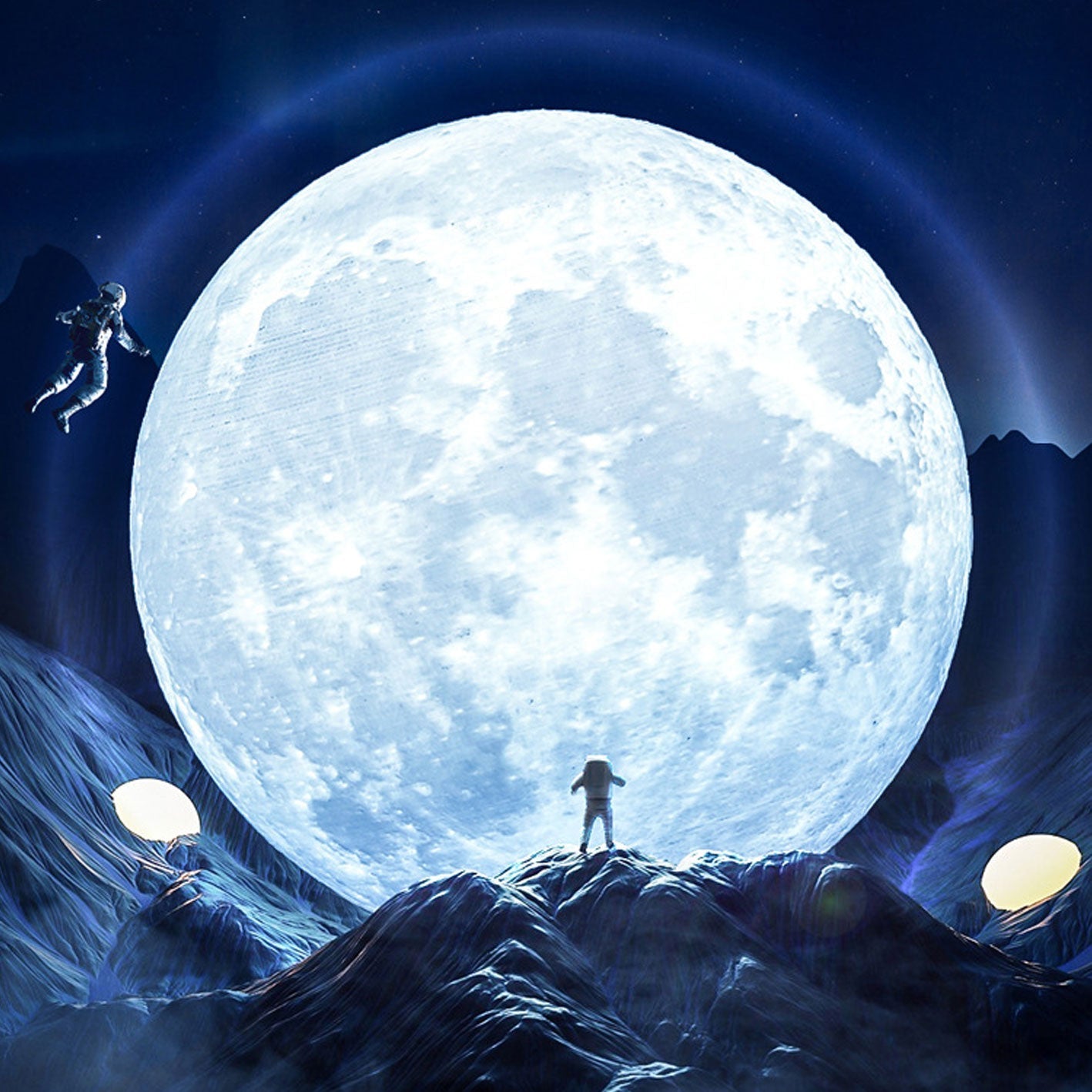 Nordic Creative 3D Printed Moon 1-Light Decorative Table Lamp