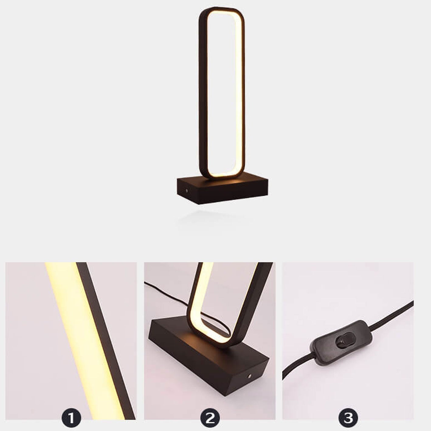 Modern Minimalist Ring Aluminum Silicone LED Table Lamp