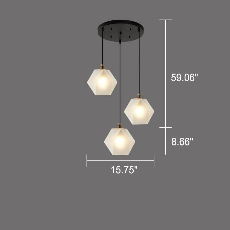 Nordic Light Luxury Wrought Iron Glass 1/3-Light Chandelier