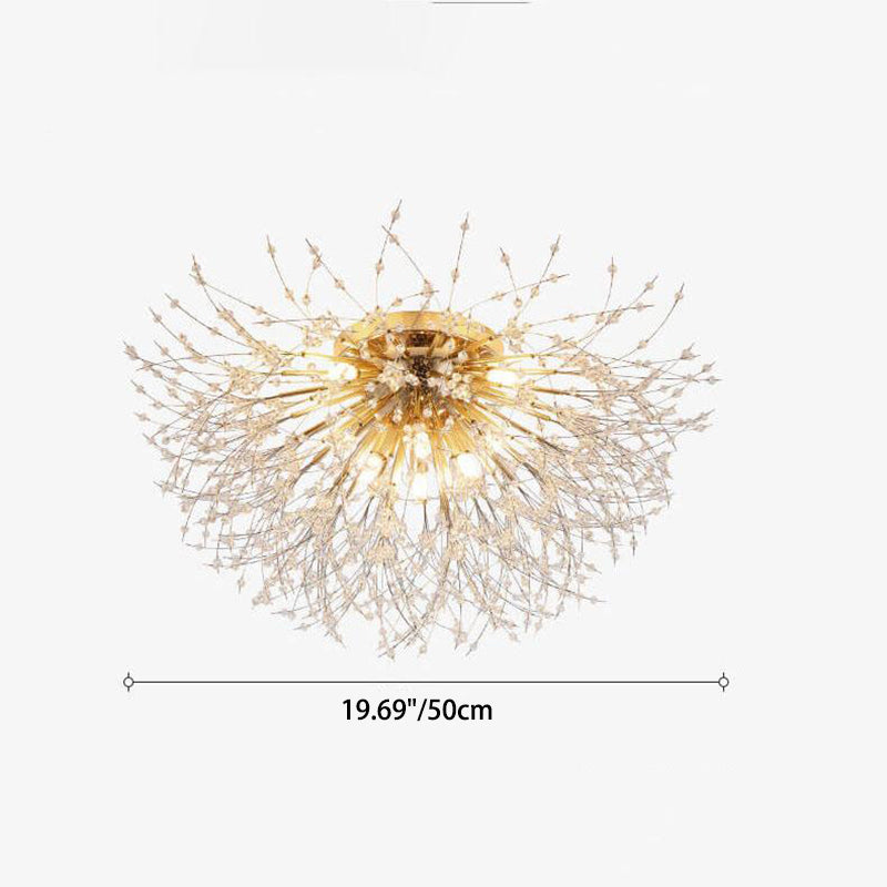 Modern Creative Dandelion Crystal 5/6/8 Light Semi-Flush Mount Ceiling Light