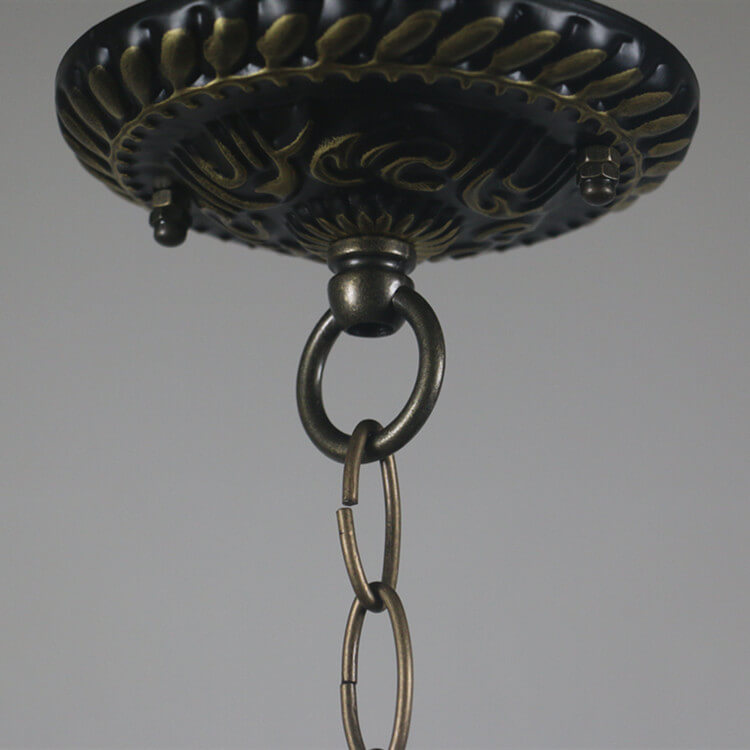 مصباح معلق تيفاني ريترو دوم من الزجاج الملون على شكل يعسوب، مزود بمصباح واحد