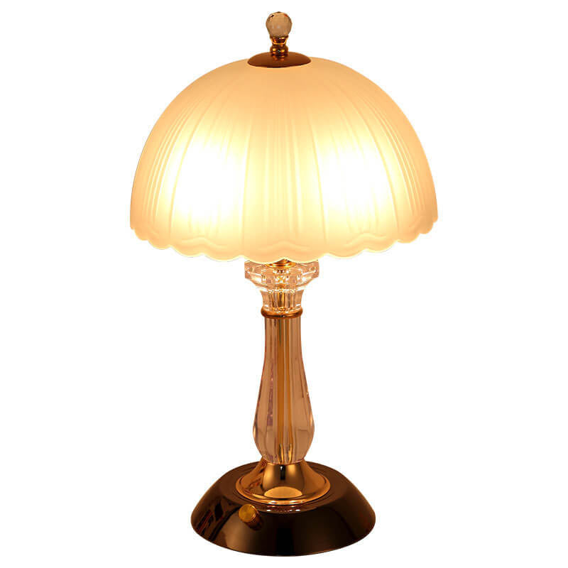 Modern European Textured Glass Dome Shade 2-Light Table Lamp