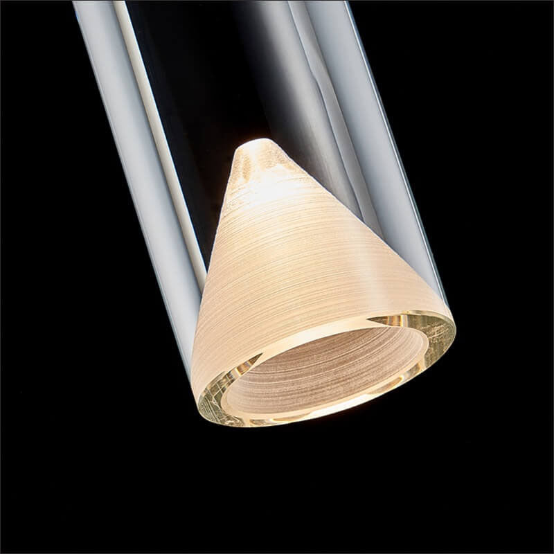 مصباح LED أسطواني من النحاس الكريستالي بتصميم عصري بسيط