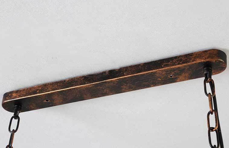 Industrial Vintage Iron Rectangular 2-Light Chandelier