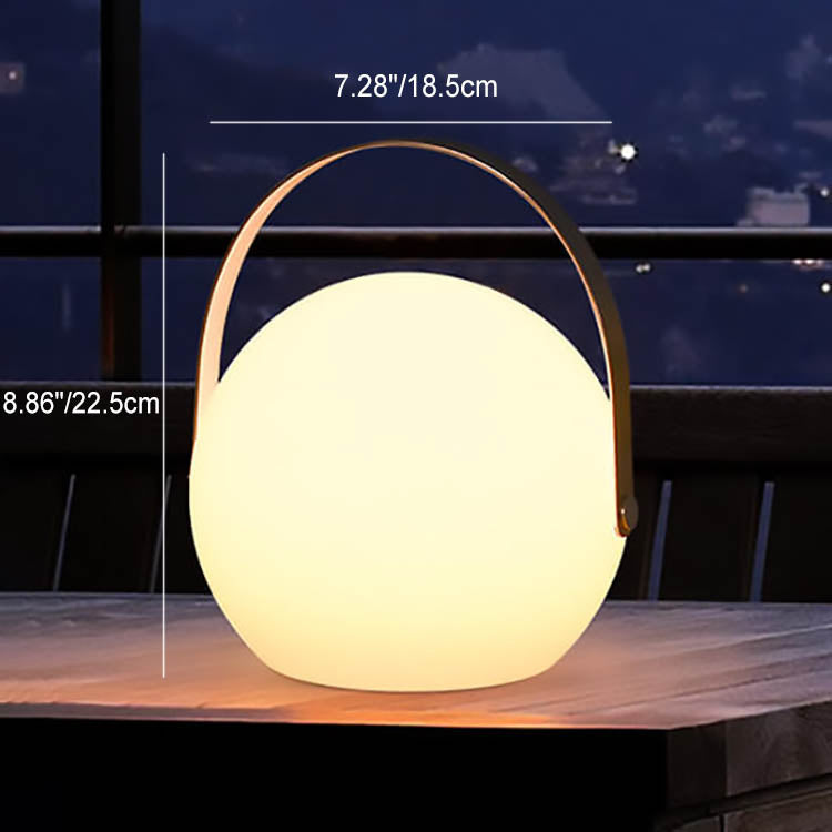 モダンでシンプルなプラスチック製ラウンドスクエアハンドLEDテーブルランプ(屋外パティオ用)