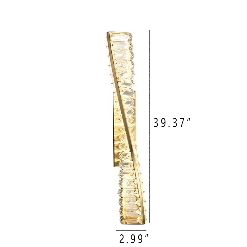 Modern Crystal Light Luxury Spiral Design LED Wall Sconce Lamp