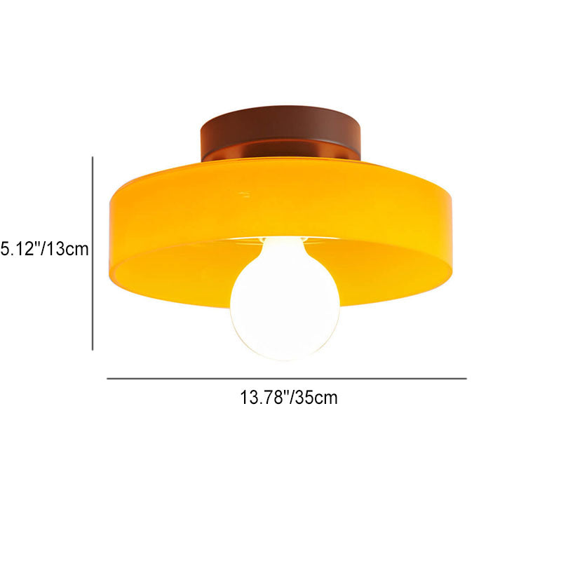 Scandinavian Modern Round Plate Iron Glass 1-Light Wall Sconce Lamp