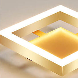 Modern Creative Square Round LED Semi-Flush Mount Ceiling Light