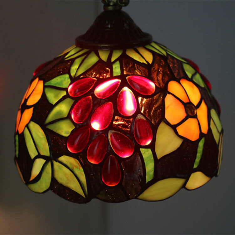 Tiffany Stained Glass Grape 1-Light Wall Sconce Lamp
