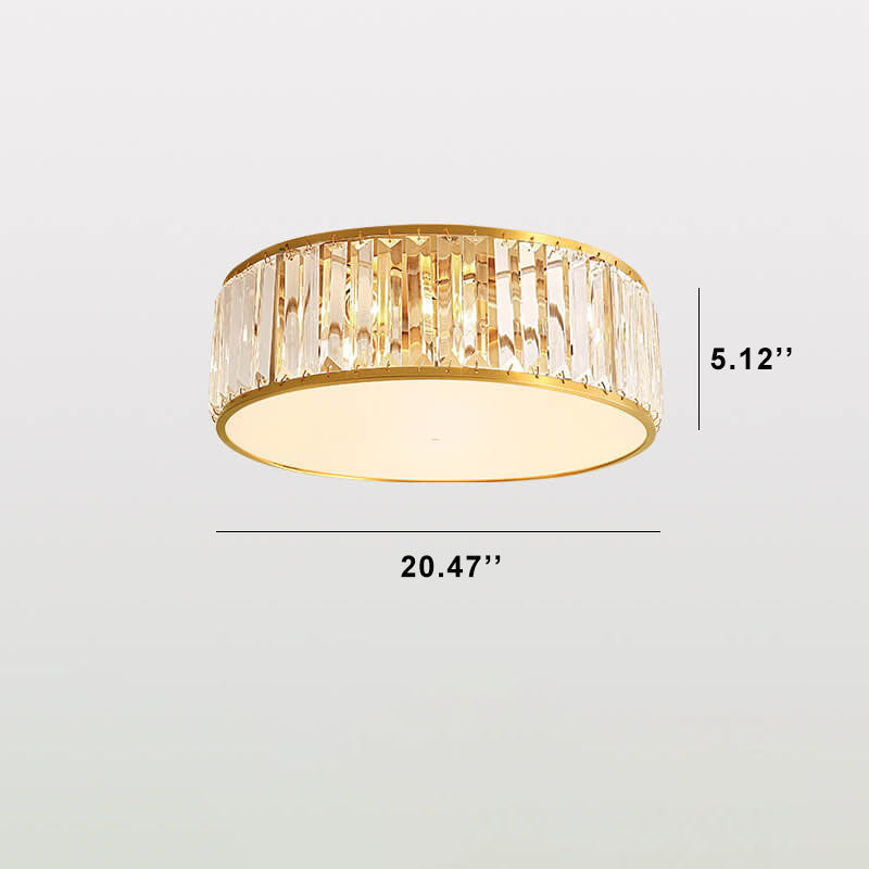 Modern Iron Crystal Round 3/4/5 Light Flush Mount Ceiling Light
