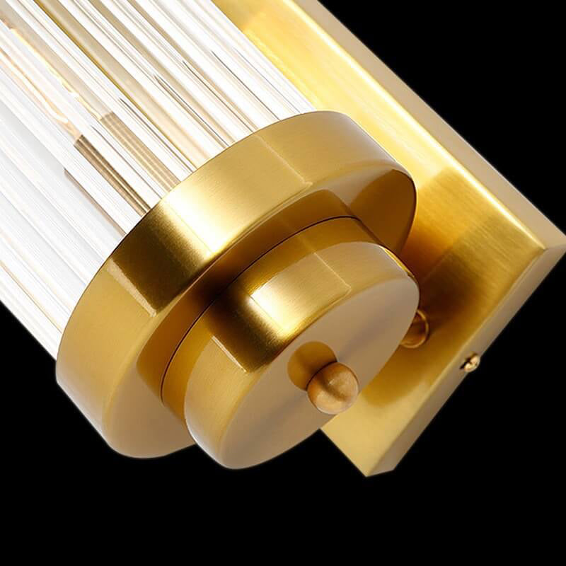Modern Luxury Crystal Cylinder Column Rotation 2-Light Wall Sconce Lamp