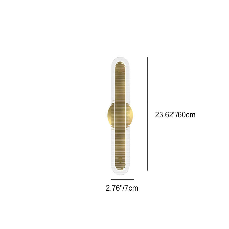 Modern Luxury Long Strip Copper Glass LED Wall Sconce Lamp