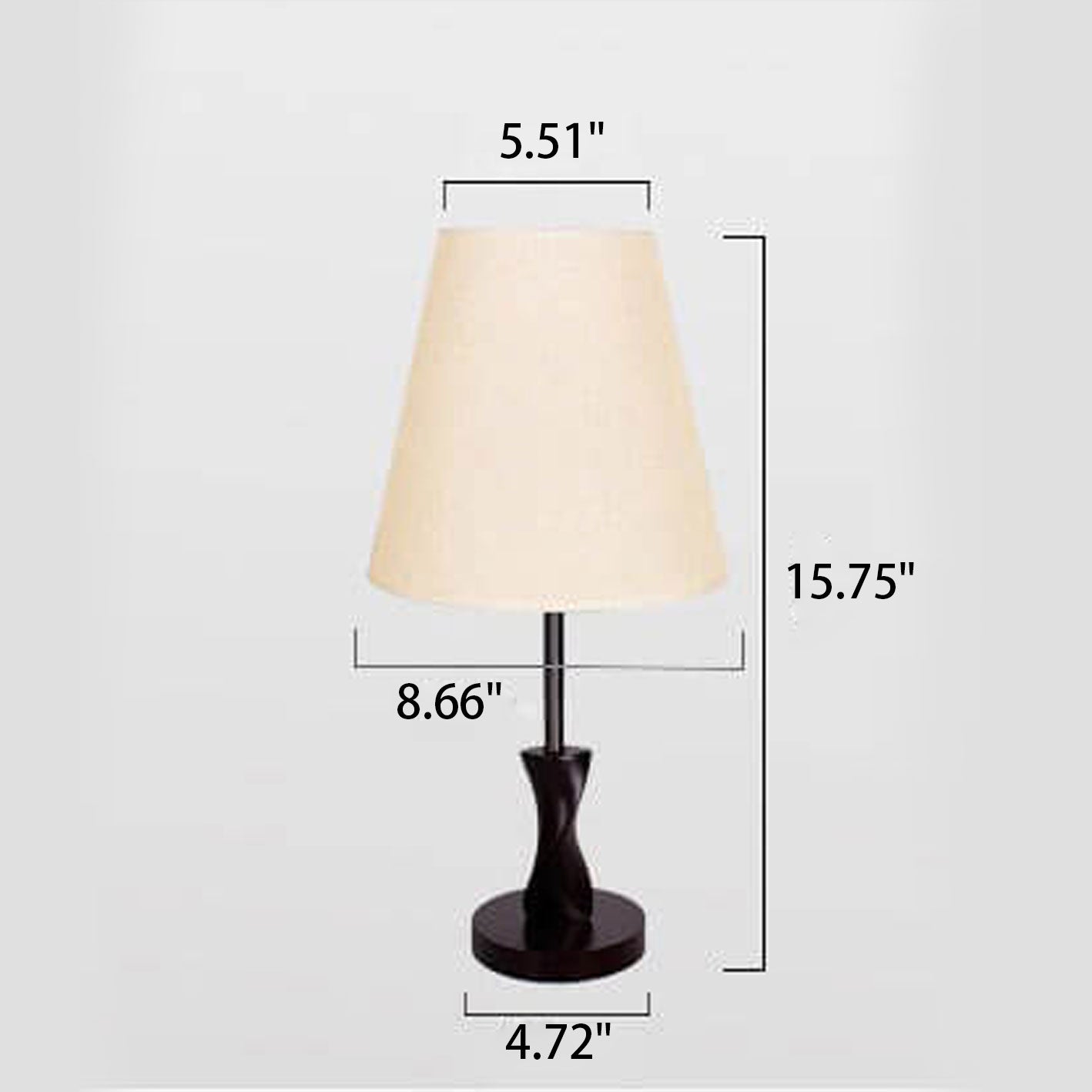 Modern Minimalist Solid Wood Fabric 1-Light Table Lamp