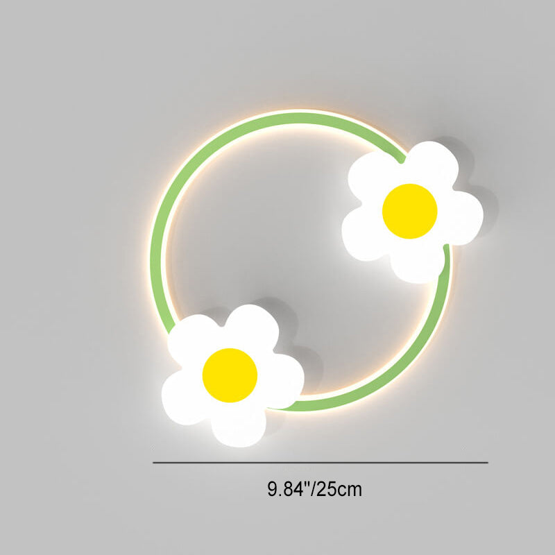 مصباح حائط LED بتصميم دوار الشمس من الأكريليك بتصميم عصري بسيط من الحديد