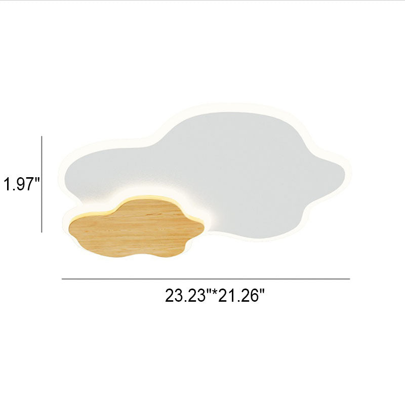 Japanese Minimalist Cloud Log Acrylic LED Flush Mount Lighting