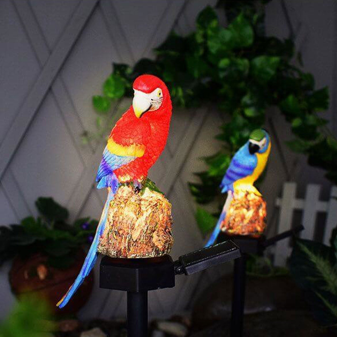 Picture Idea: Solar Parrot Resin Outdoor Garden Led Decorative Ground Plug Path