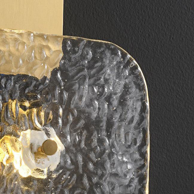 مصباح حائط LED مربع الشكل من الزجاج والنحاس بتصميم ما بعد الحداثة